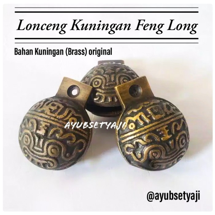 

My Lonceng Kuningan Klintingan Krincingan Feng Long Antik Ukir Klintingan