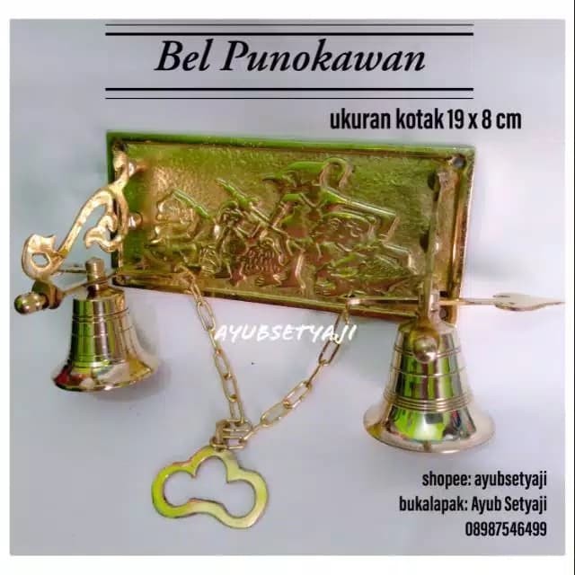 My Bel Pintu Antik Punokawan Lonceng Kuningan Bel Rumah Klintingan Wayang