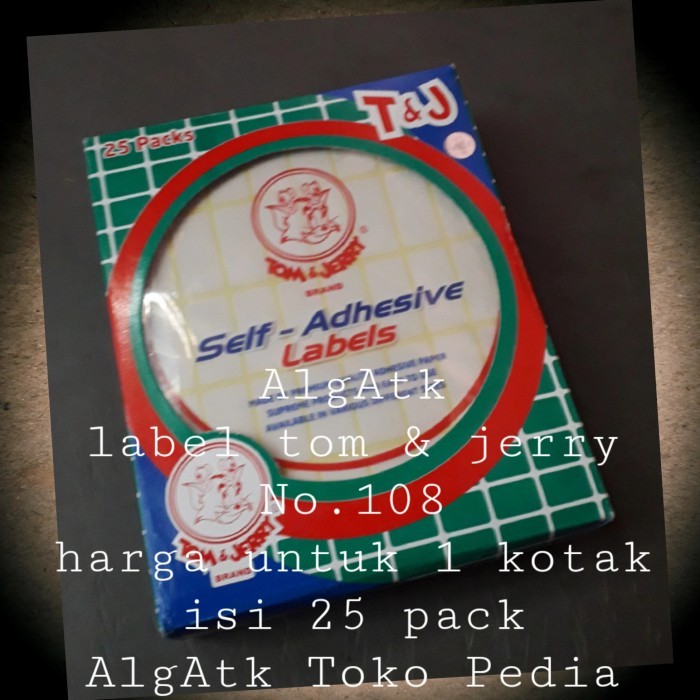 

LABEL TOM & JERRY NO 108 HARGA UNTUK 1 KOTAK ISI 25 PACK