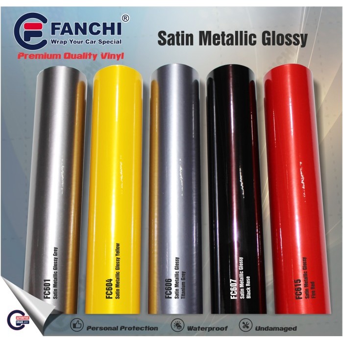 

FANCHI STICKER SATIN GLOSSY METALLIC UKURAN 1.52M X 17M / ROLL