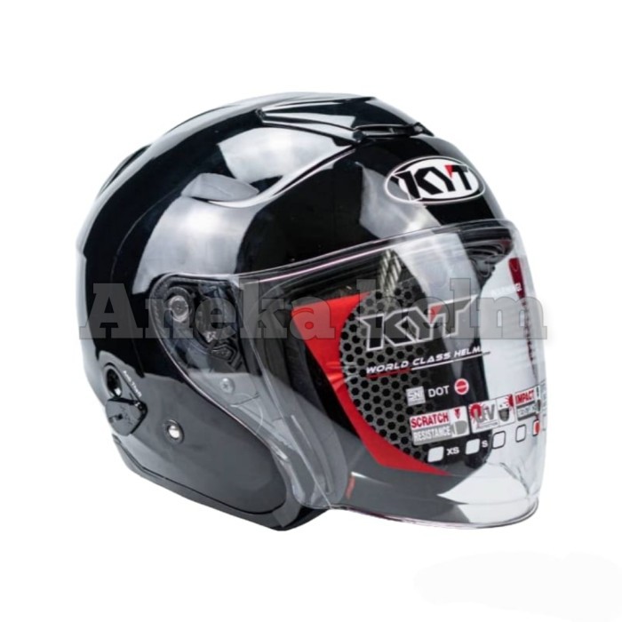 Helm Kyt Kyoto Solid Black Metalic/Hitam