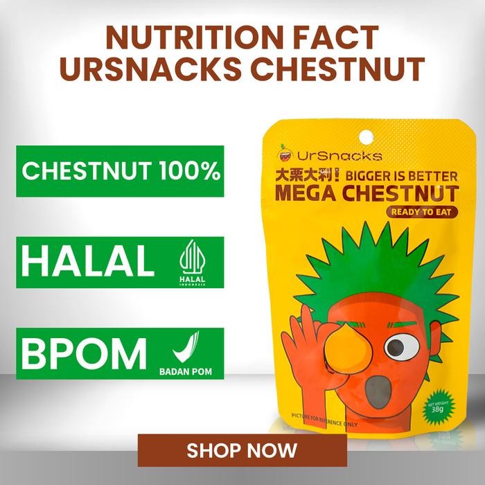 

Promo [Claim Voucher] Ursnacks Bundle 5 Mega Chestnut 38Gr - Kacang Traveller Bikin Kenyang - Halal