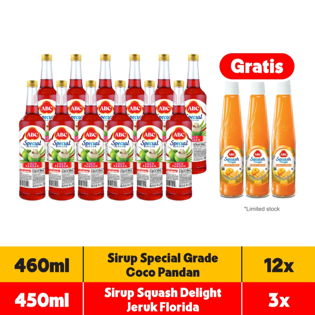 

ABC Sirup Special Grade Cocopandan 460 ml - Multi Pack 12 pcs