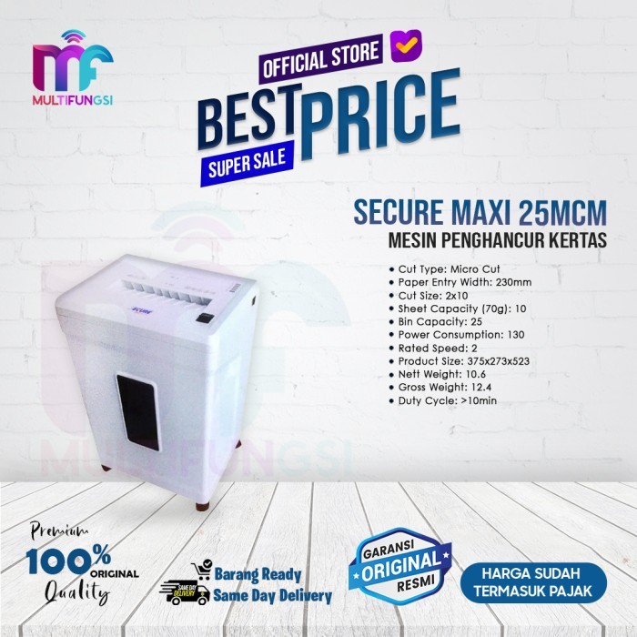 

Secure Maxi 25-MCM Micro / Mesin Penghancur Kertas 25MCM Garansi Resmi