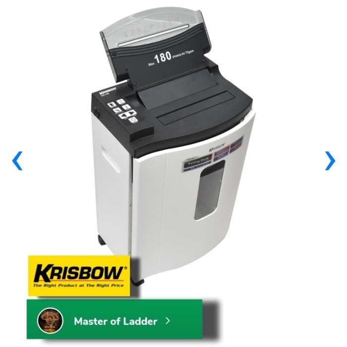 

TERLARIS! KRISBOW paper shredder 180 sheet One Time Penghancur kertas Instan