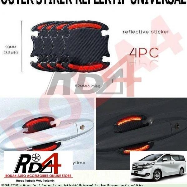 TERMURAH OUTER HANDLE CARBON STIKER REFLEKTIF VELLFIRE
