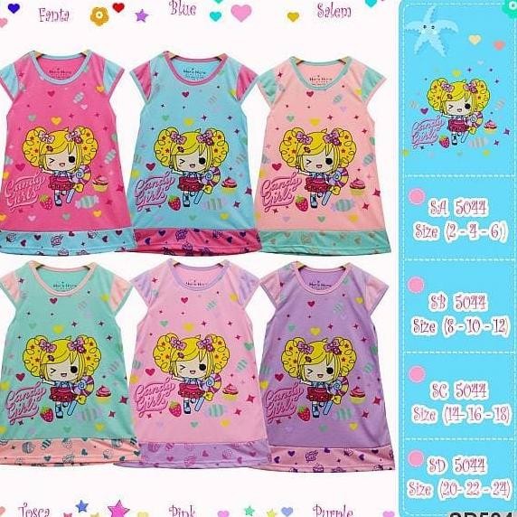 baru dress daster anak 8-12y. baju anak perempuan. kado anak