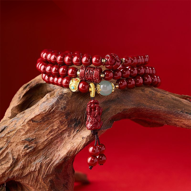 Gelang Batu Akik Cinnabar Merah, Gelang Keberuntungan Hadiah