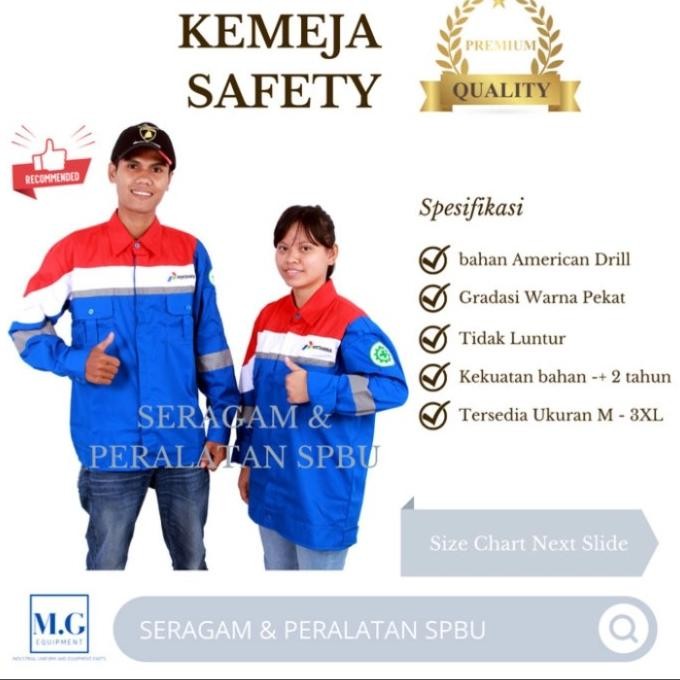 Terlaris kemeja pertamina lengan panjang baju safety pertamina SALE