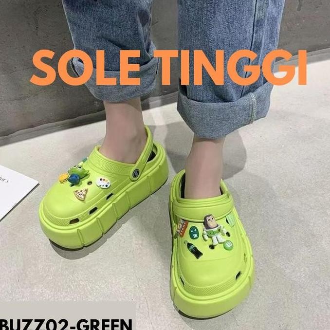 Best Promo, Findme 36-41 Sandal Wanita Baim Nyaman Simple Kasual Cantik Tinggi Wedges Jibbitz Lucu T