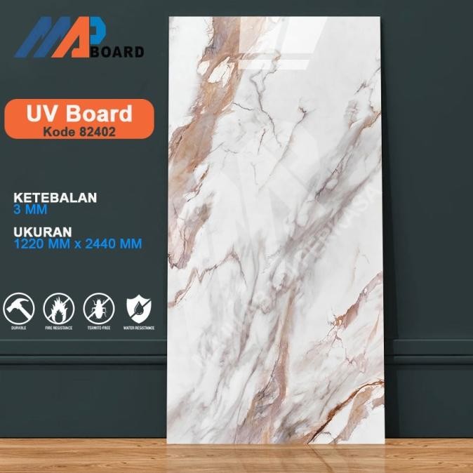 

LEMBARAN DINDING MARMER | KETEBALAN 3MM | UKURAN 122 X 244CM | MAP UB 82402 GLOSSY STOK TERBATAS