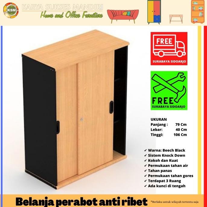 

TERMURAH - Lemari Arsip Kantor Serbaguna Multifungsi Pintu Geser Sliding 2 Pintu