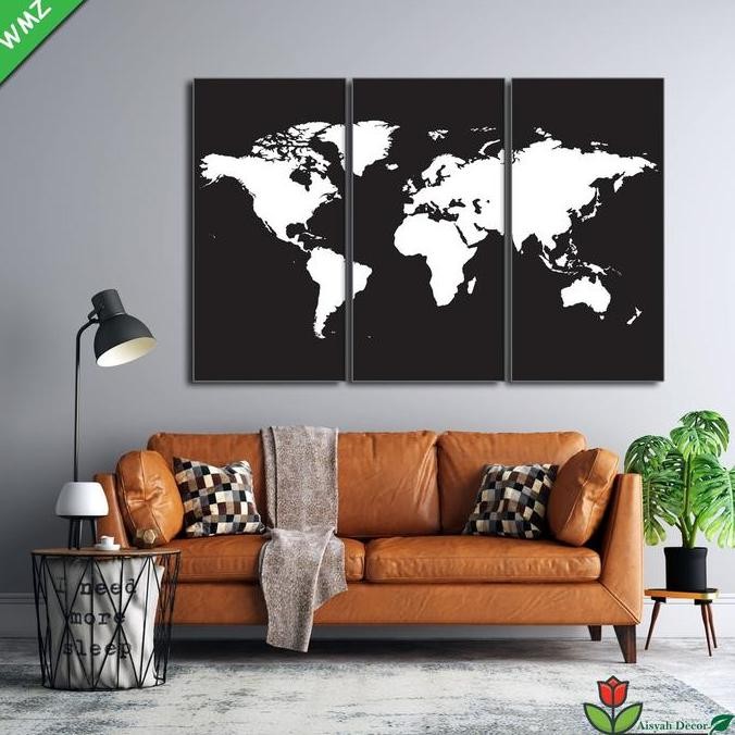 

DECOR ART - HIASAN DINDING DEKORASI RUMAH SERI ANAK PETA DUNIA WORLD MAP MK STOK TERBATAS