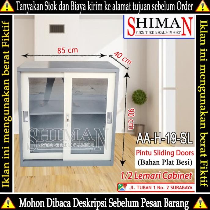 

TERMURAH - Lemari Arsip 1/2 Cabinet Sliding Door AA H 19 SL BUFALO
