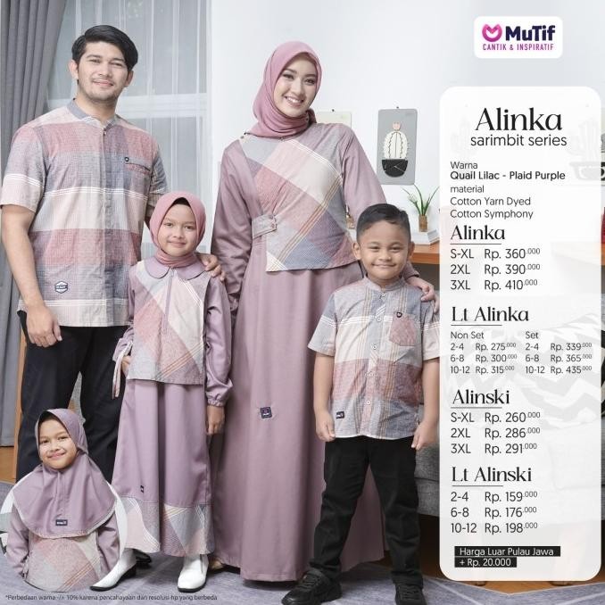 Ready Sarimbit Mutif Alinka Lilac Pengiriman Cepat