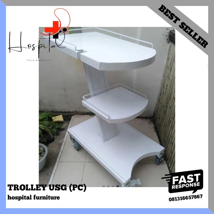 Trolley Usg Rumah Sakit Klinik Instrumen Medis Ecg Ekg Usg
