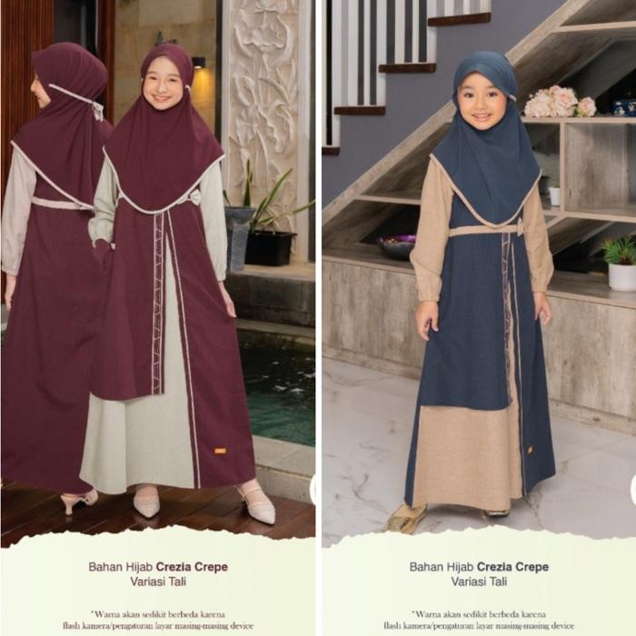 Nibras Gamis Sarimbit Gradiant Gamis Anak NBRS Warna Navy dan Maroon