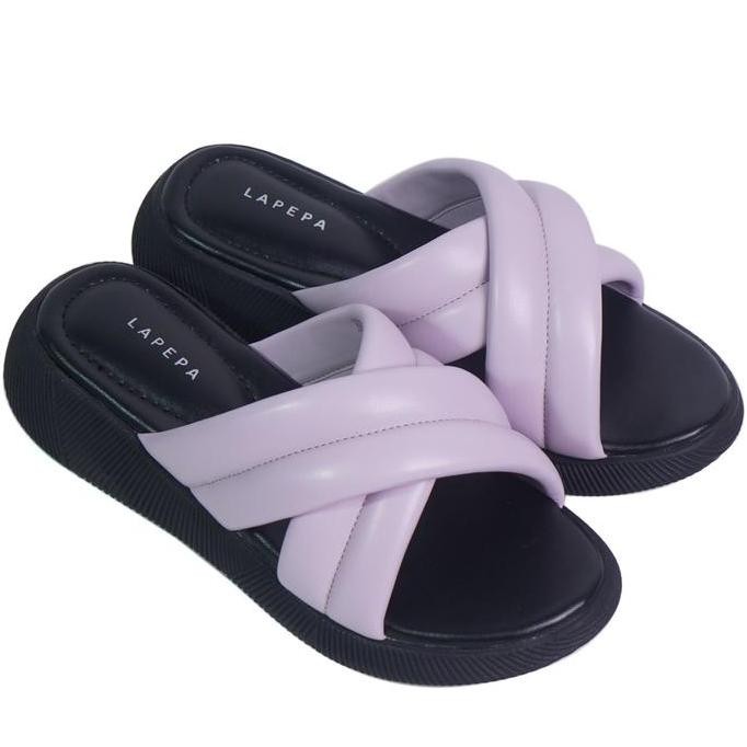 Best Item, Lapepa Nadhira Lilac Wedges | Sandal Platform Wanita Kekinian Warna Ungu Terbaru Official