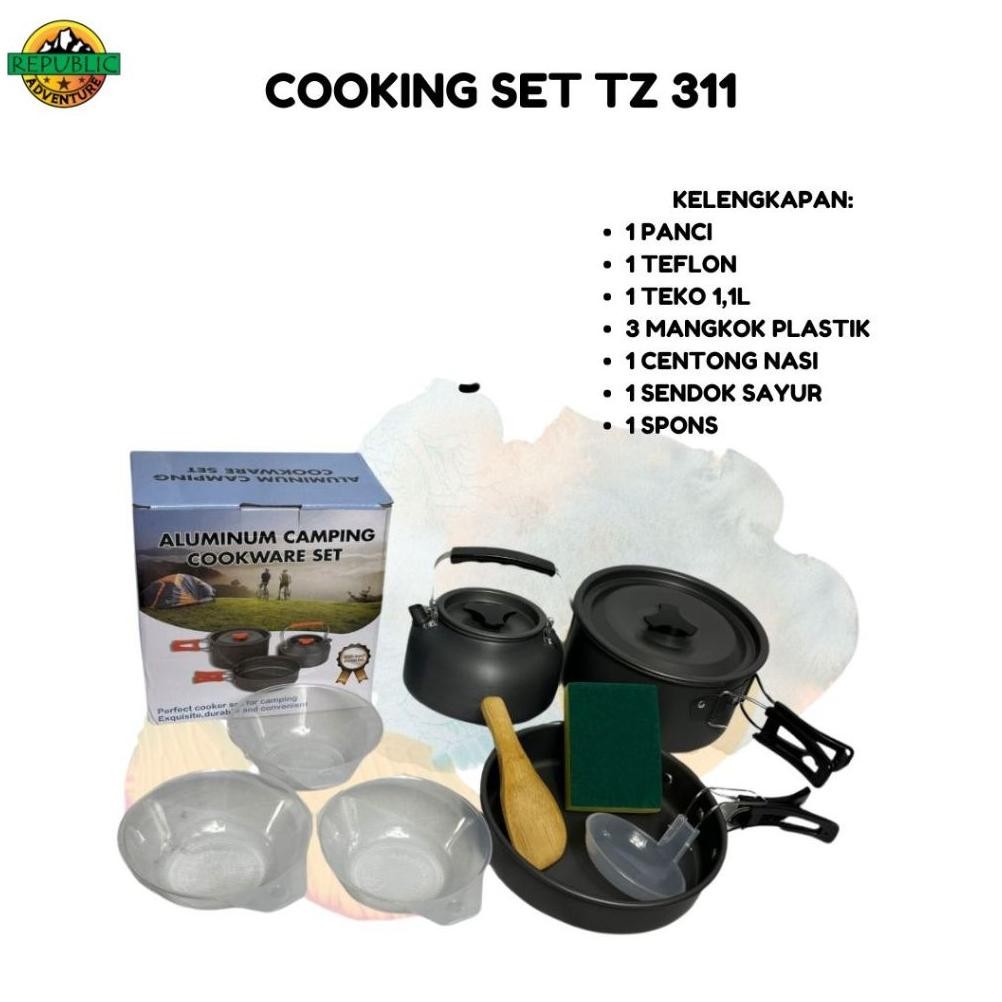 yui-7 ALAT MASAK CAMPING | COOKING SET DS 308 | DS 200 | DS 300 | DS 31 | FRYING PAN TENDAKI | TEKO 