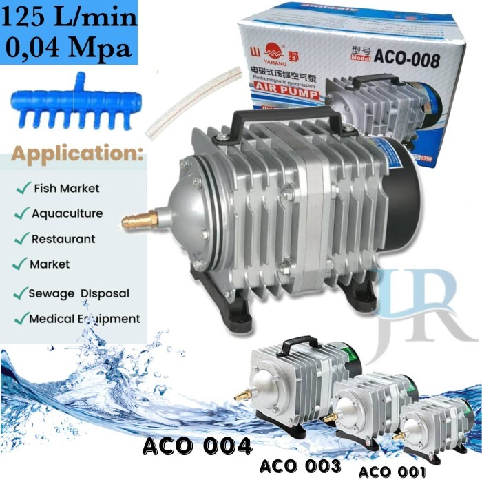 Pompa Udara Aerator Hi Blow Air Pump Aquarium Kolam Yamano Aco 001 003 004 006 008