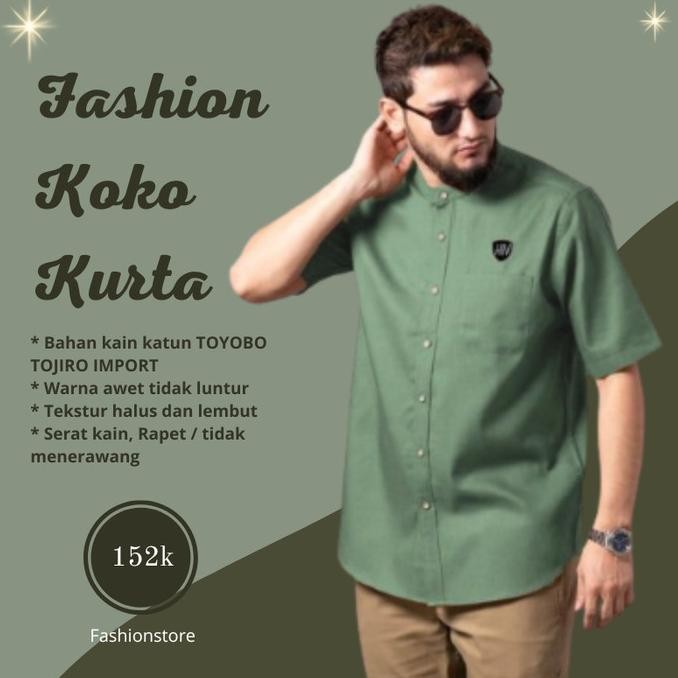 Kaos Pria Koko Kurta Premium Distro Lengan Pendek