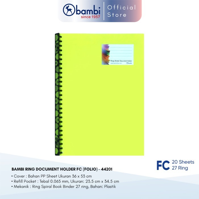 

HOT SALE! Bambi Ring Document Holder 44201 FC
