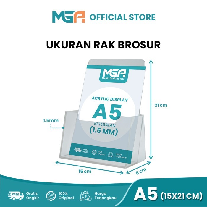 TERLARIS AKRILIK TEMPAT BROSUR / RAK BROSUR A5 / ACRYLIC FLYER HOLDER