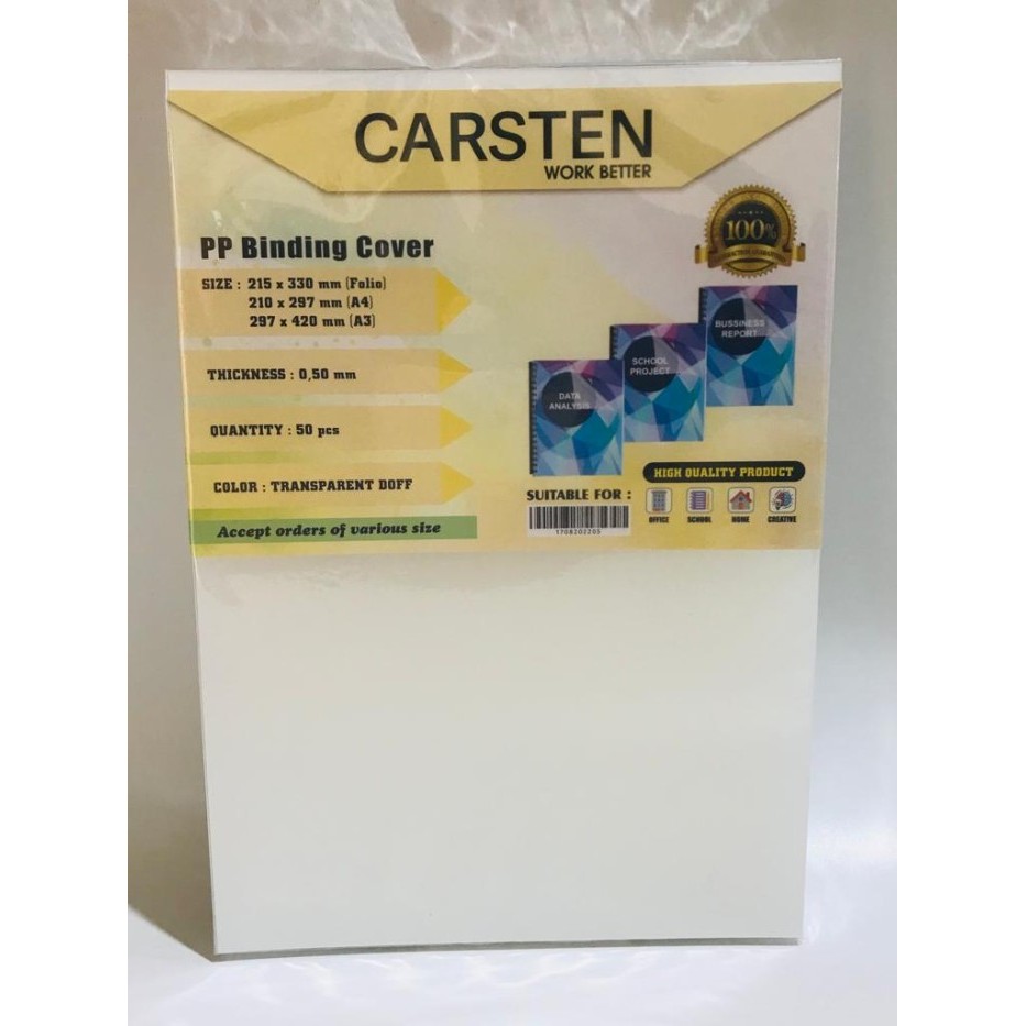 

Cover mika Jilid Doff 0.50mm A4 isi 50 lembar