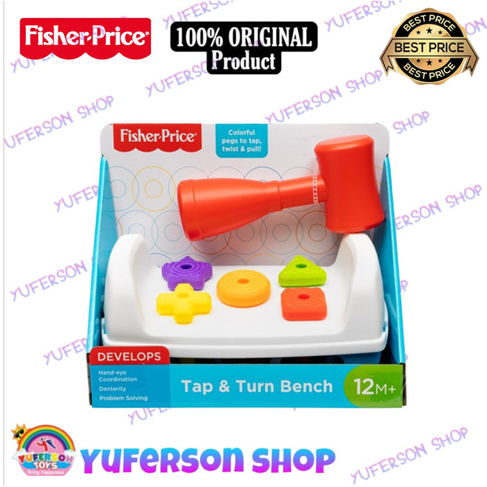 Fisher Price Tap & Turn Bench GJW05 Mainan Edukasi Anak