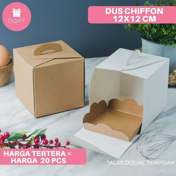 20PCS-DUS CHIFFON MINI/DUS KUE/KOTAK KUE/ CARRY BOX/GIFTBOX KUE