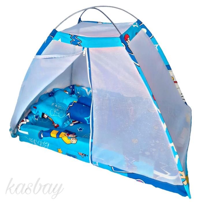 Kasur Bayi Kelambu Kasbay Premium Set Lengkap Bantal Guling Baru Lahir Free Sarung Tangan Bayi Cewek