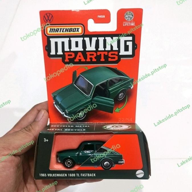 Matchbox Moving Parts Volkswagen 1600 TL Fastback Hijau