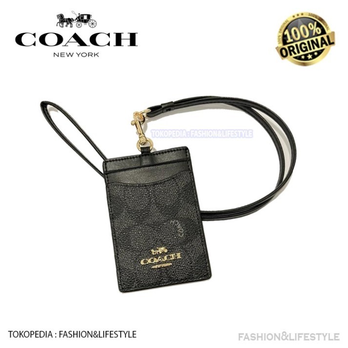 

TERLARIS! Id Lanyard C In Colorblock Signature Canvas Logo Metal ORIGINAL