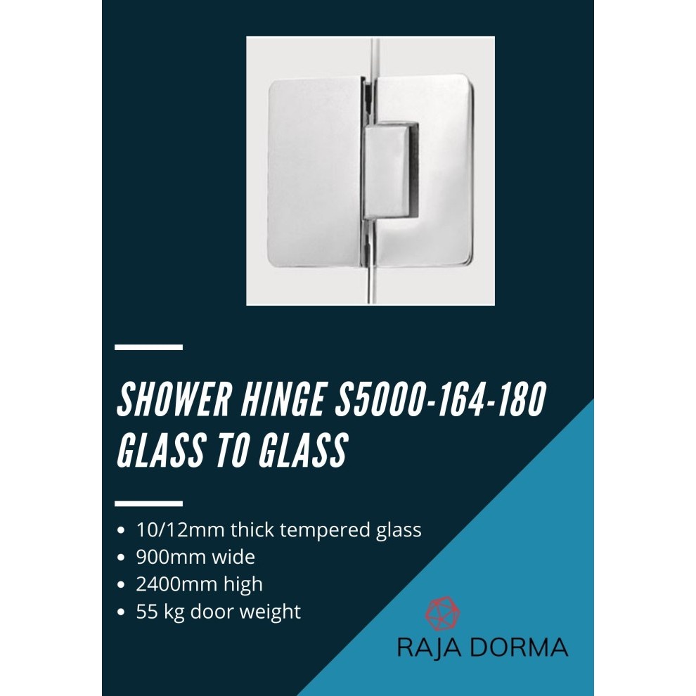 SHOWER HINGE DORMA S5000 - 164 Glass to Glass 180 Derajat Dormakaba