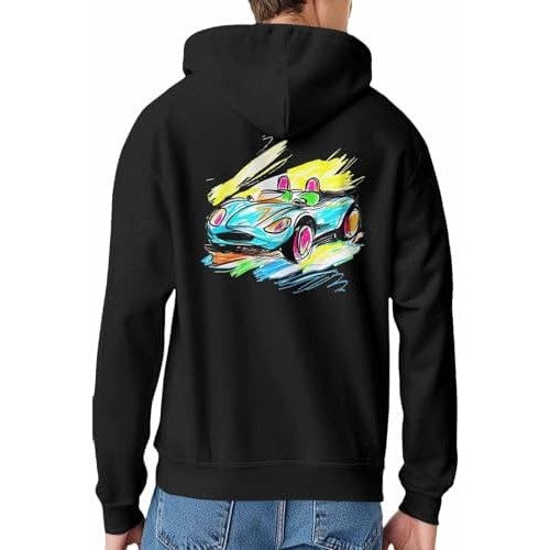 MISHKIN Hoodie Mobil Sport Gambar Sederhana Warna-warni untuk Pria Hoodie Grafis Unisex Kaus Pria Tr