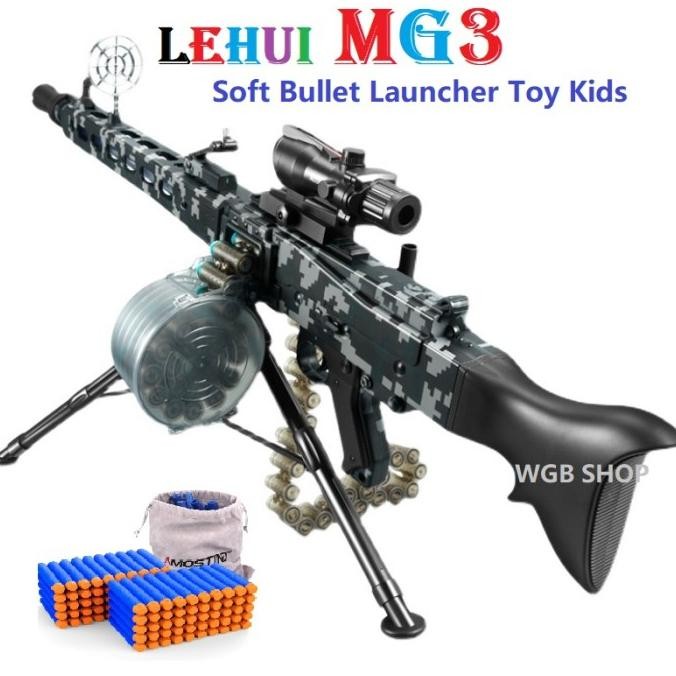 READY STOCK MAINAN LEHUI MG 3 SOFT BULLET LAUNCHER TOY NOT NERF 