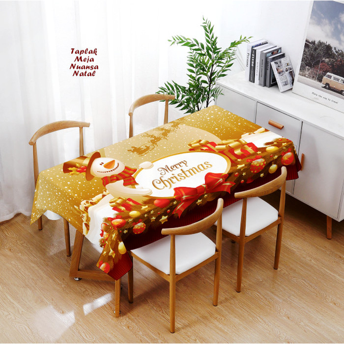 Taplak Meja Natal Taplak Meja Persegi Kain Premium