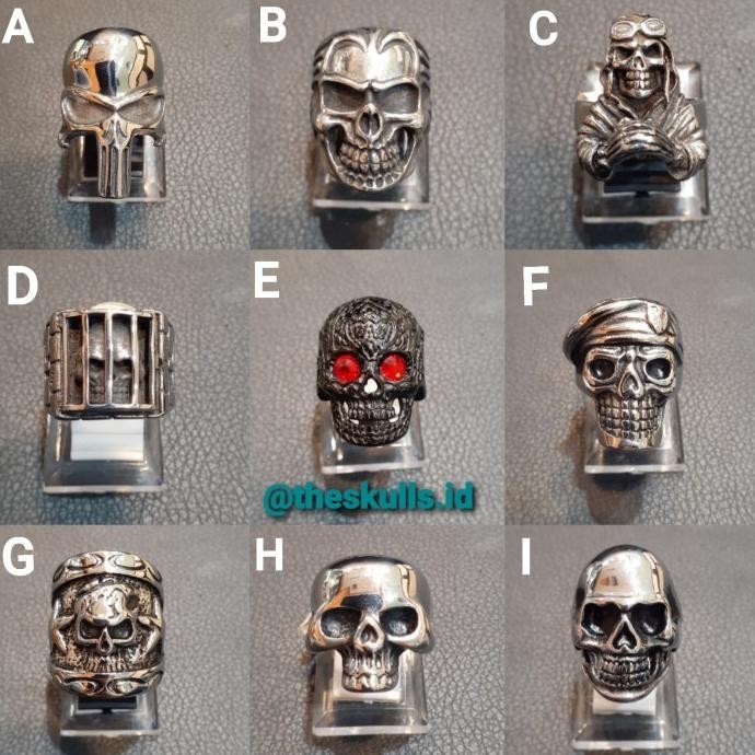 CINCIN TENGKORAK PRIA SKULLRING TITANIUM PART-13