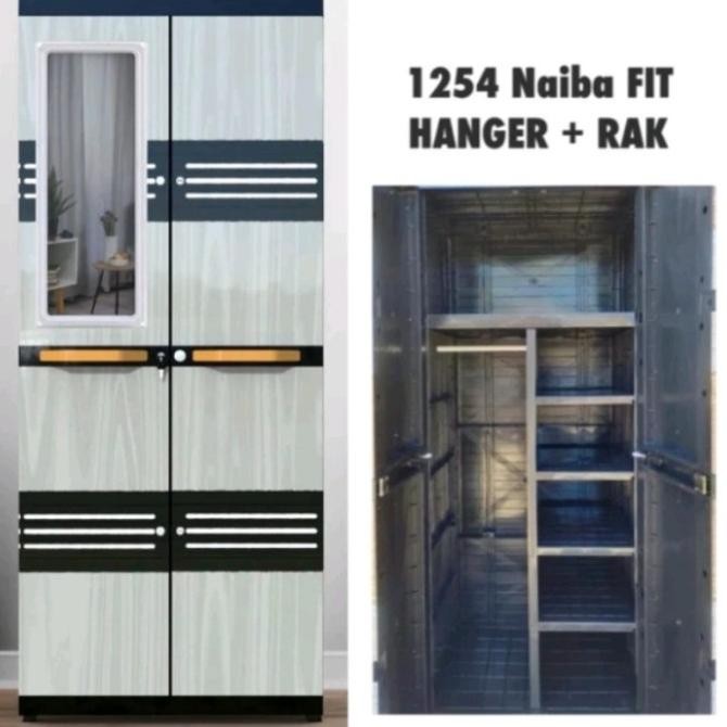 Lemari Gantungan Kaca Jumbo ( Kunci + Kaca ) / Lemari Gantung Plastik Minimalis / Rak Plastik Gantun