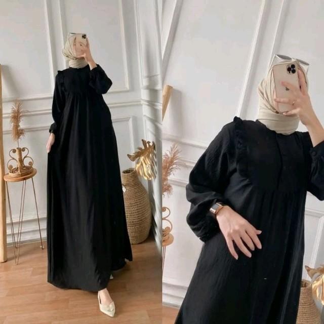 Baju Muslim Wanita Standar Dam Jumbo Dewasa Model 2023 Gamis Crinkle Model Kekinia Elegan Mewah Baju