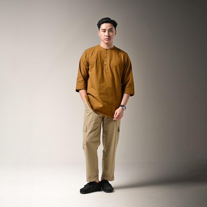 Saih Ginger By Kaum Adam - Kemeja Koko Modern Lengan Pendek {TerlarisBest Seller}