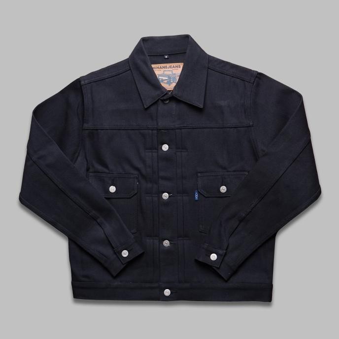 Jaket denim pria | EXT type II Black on Black 16,5oz selvedge denim IQB