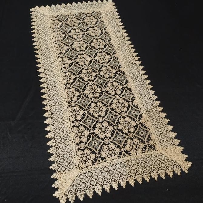 Taplak Meja Tamu Persegi panjang Mewah Bordir Impor Minimalis