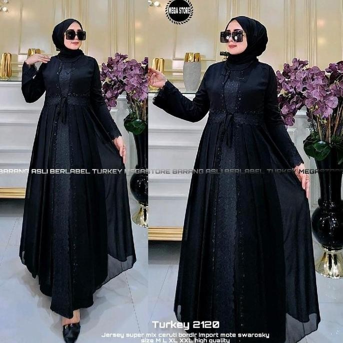Abaya Turkey Mewah Dubai Hitam Megastore 2199 Berkualiat