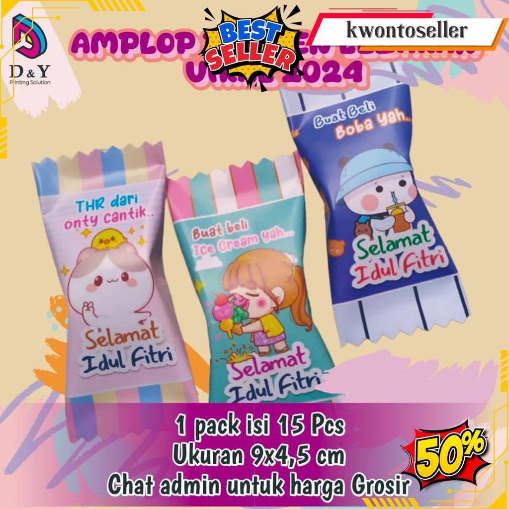 

[ Ready Stock Isi 15 Pcs ] Amplop Permen Lebaran | Amplop Lucu | Amplop Lebaran | Amplop Idul Fitri Permen Lucu Original Produk