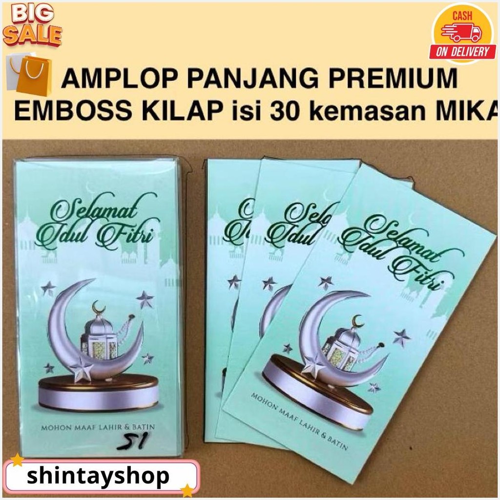 

Amplop Lebaran Panjang Mika Hari Raya Idul Fitri Isi 30 Lembaru Original Produk