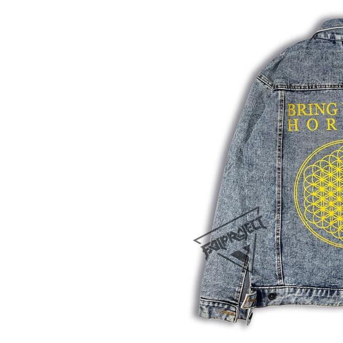 Promo Jaket Denim Sablon Jaket Jeans Pria Patch Bordir Bring Me The Horizon Bmth 008