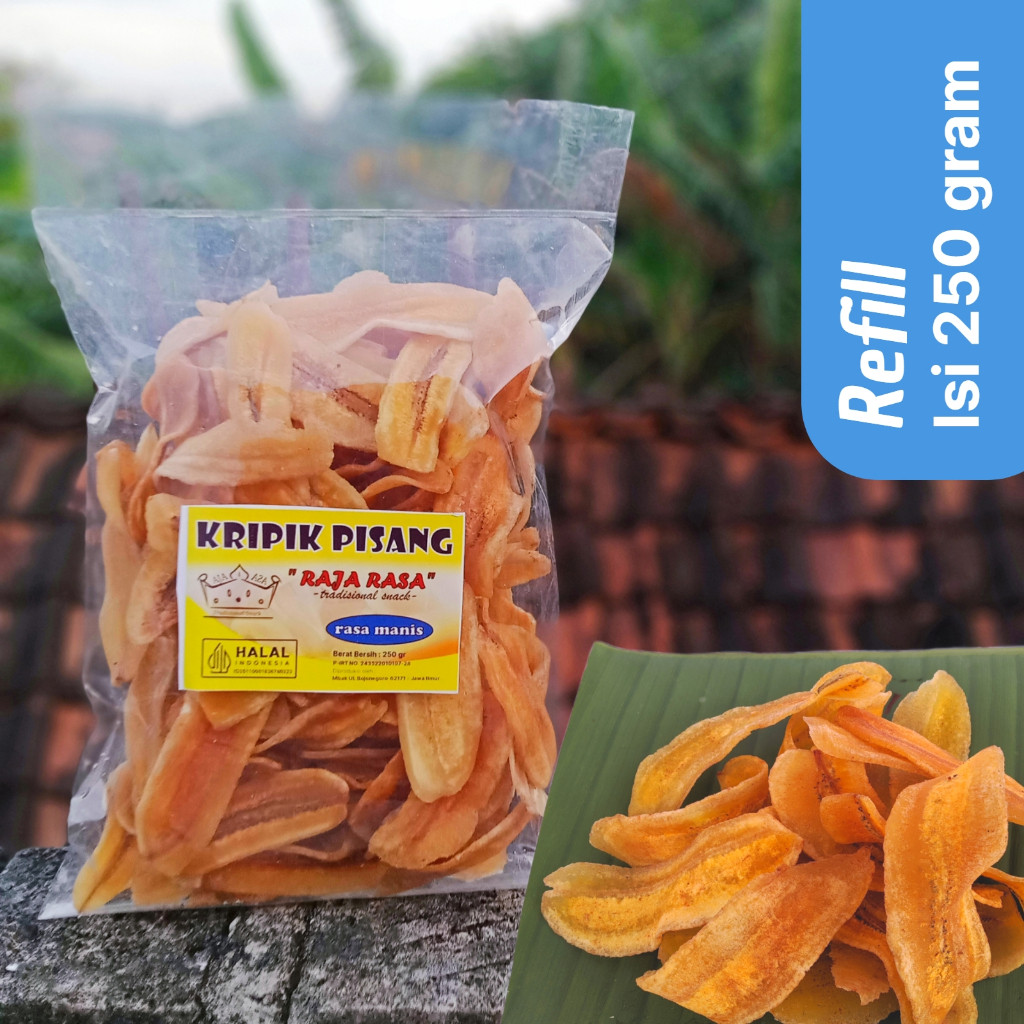 

sale Camilan KRIPIK PISANG asin / manis 250 gr Raja Rasa tradisional snack