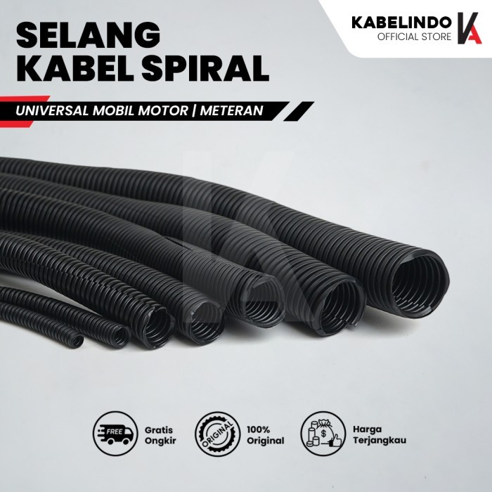 Selang Spiral Fleksibel Belah Bungkus Kabel Universal Mobil & Motor