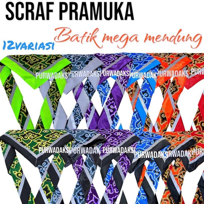|| Scraft Pramuka Batik Mega Mendung Scarf Menyala Skraf Scout Nyala / Scraft Pramuka Batik Mega Men